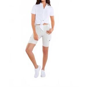 NEW ANATOMIE dot tie front saiara blouse - plus in stone/white